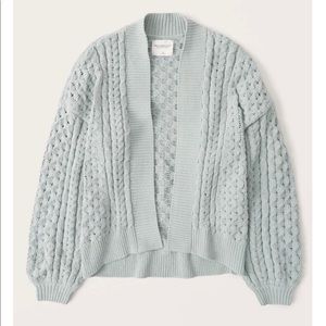 Light blue Chenille Cable Cardigan